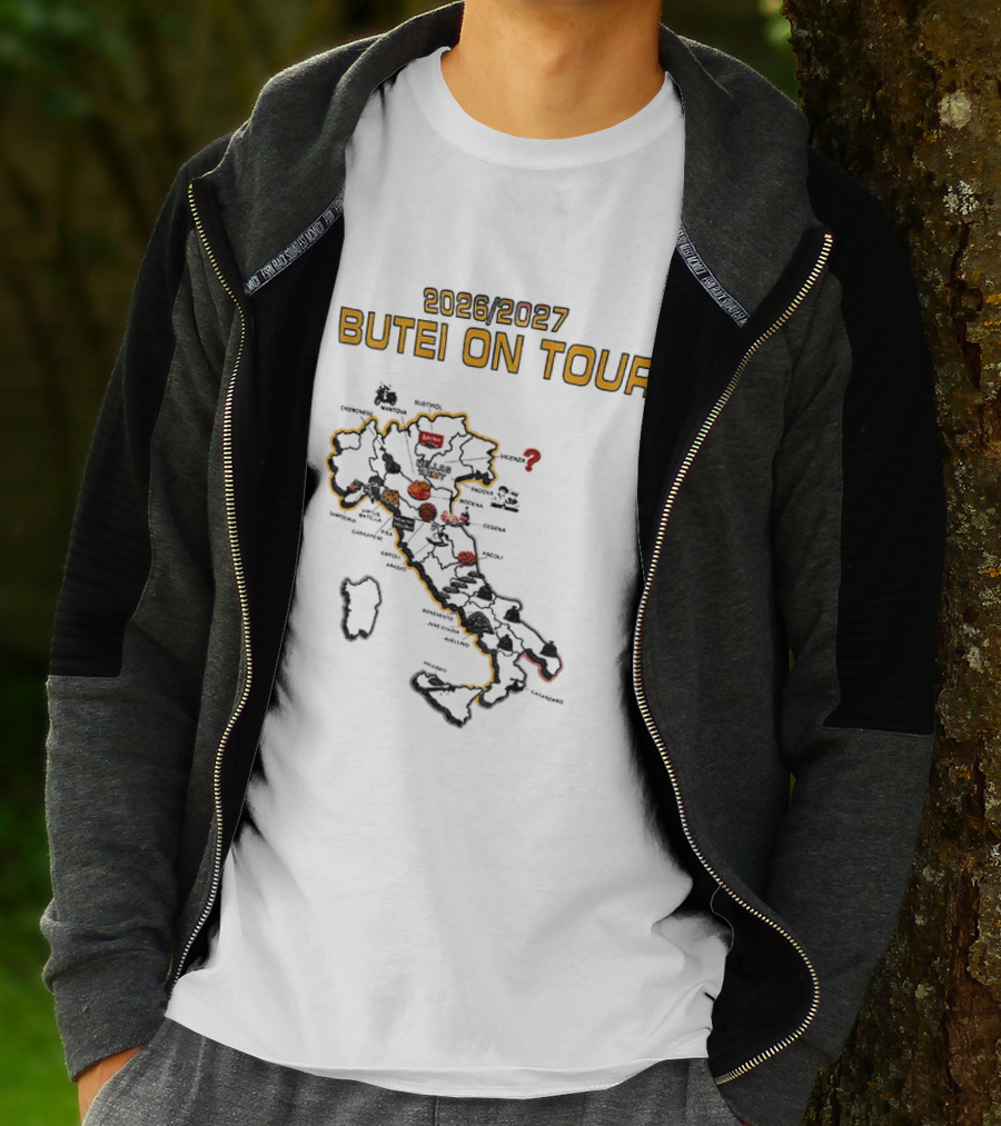 2026 2027 Butei On Tour Italy Map Highlights T-Shirt