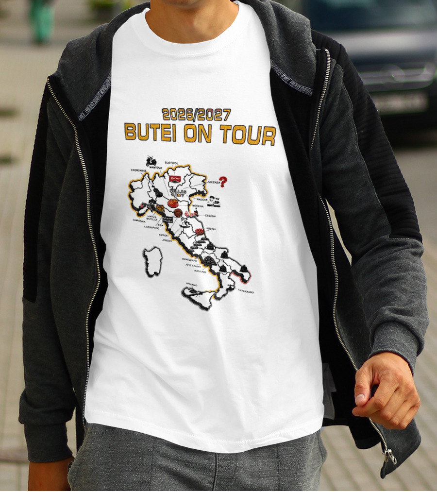 2026 2027 Butei On Tour Italy Map Highlights T-Shirt