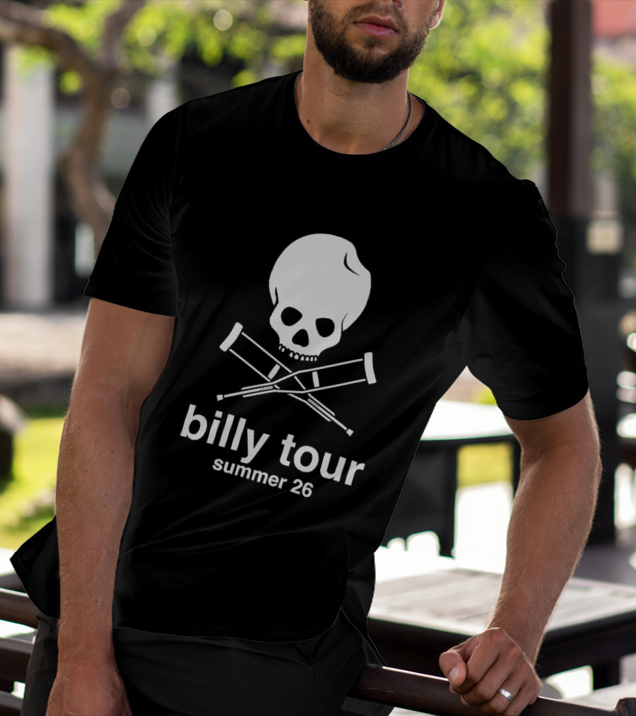 Billy Tour Summer 26 Skull And Crossed Crutches T-Shirt