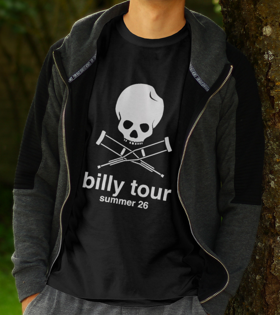 Billy Tour Summer 26 Skull And Crossed Crutches T-Shirt
