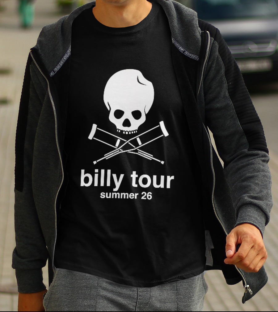 Billy Tour Summer 26 Skull And Crossed Crutches T-Shirt