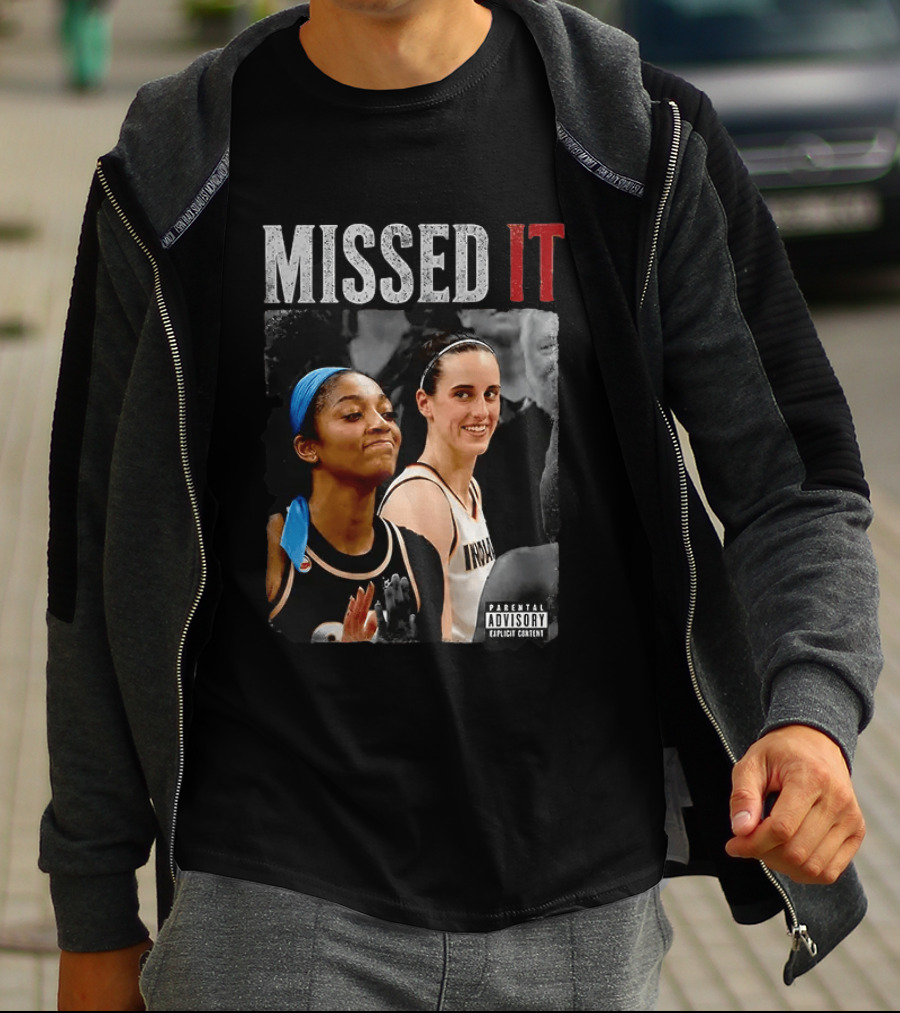 Caitlin Clark Angel Reese Missed It Parental Advisory Viral Basketball Meme T-Shirt