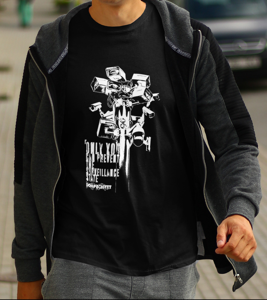 CCTV Security Camera Dystopian Only You Can Prevent The Surveillance State Flock T-Shirt