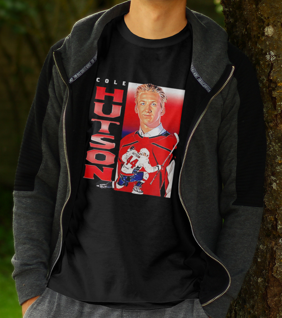 Cole Hutson Washington Capitals Vertical NHL Hockey 44 T-Shirt