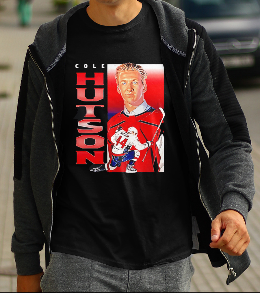 Cole Hutson Washington Capitals Vertical NHL Hockey 44 T-Shirt