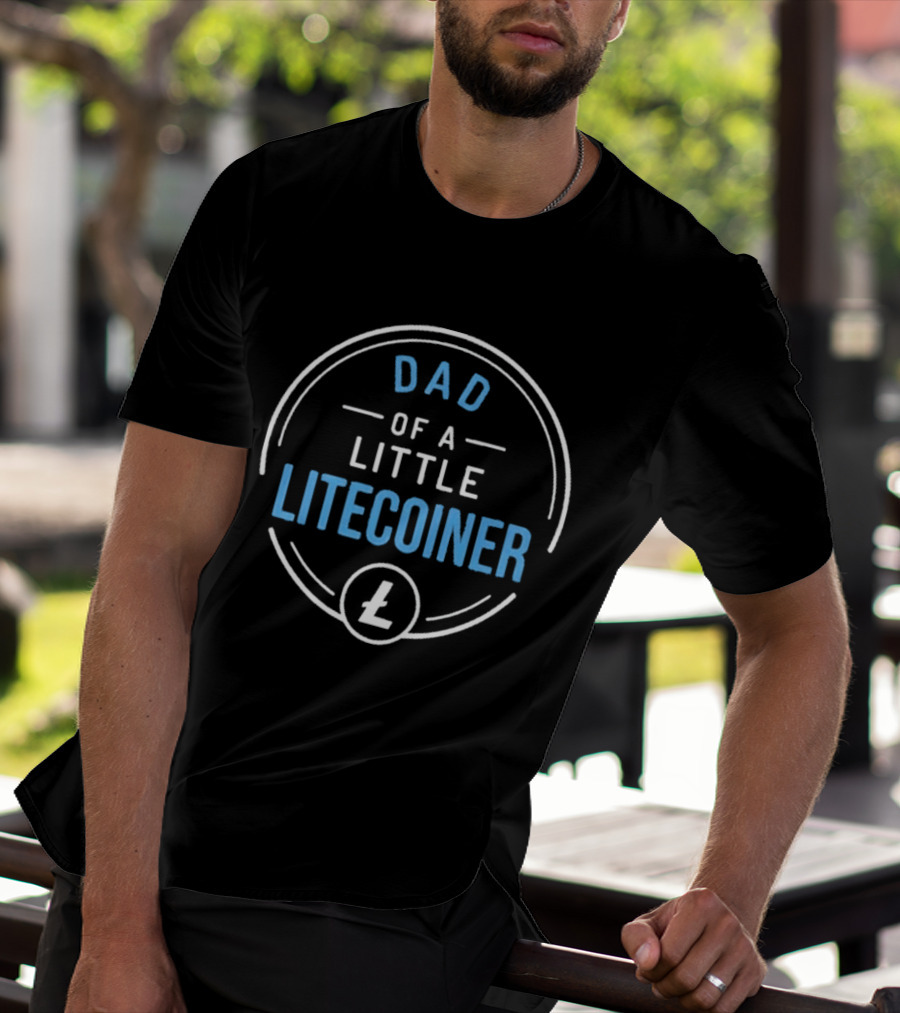 Dad Of A Little Litecoiner Litecoin L Icon Circle T-Shirt