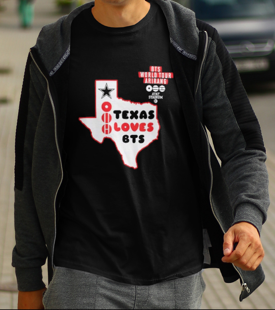 BTS World Tour Arirang Texas Loves At AT&T Stadium Dallas Cowboys T-Shirt