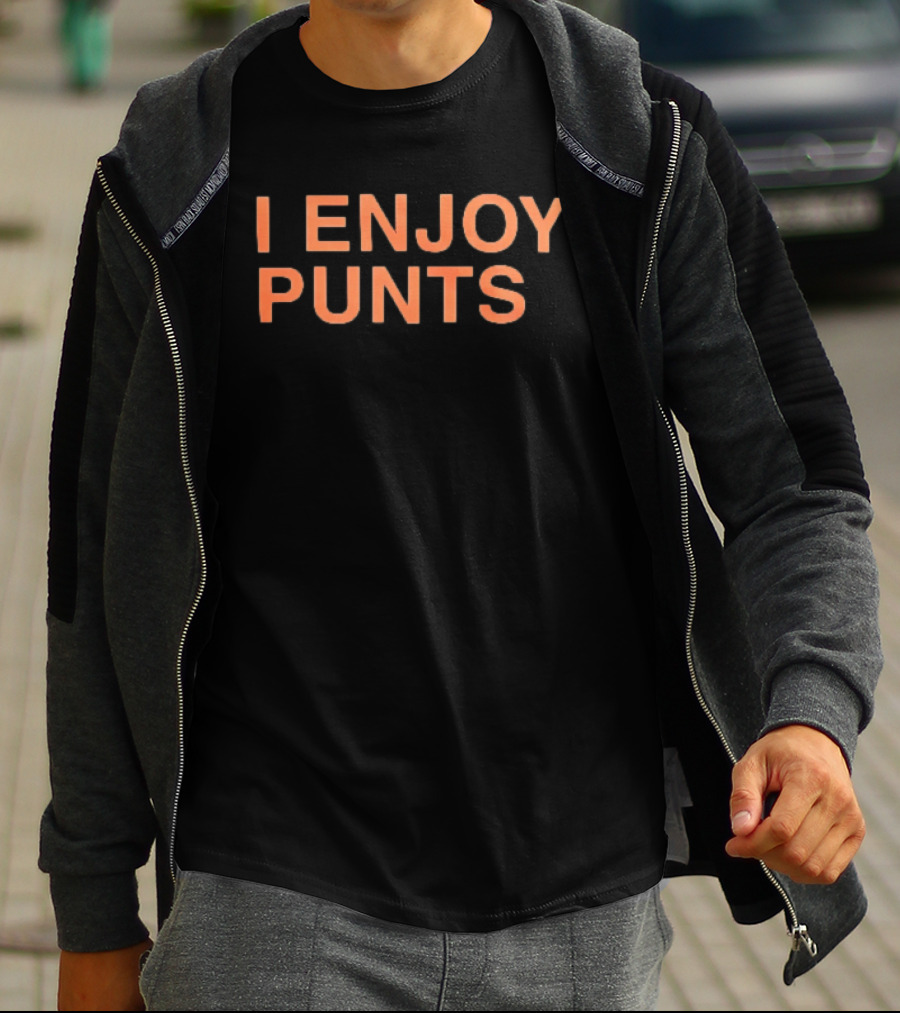 I Enjoy Punts Neon Orange Block Lettering T-Shirt