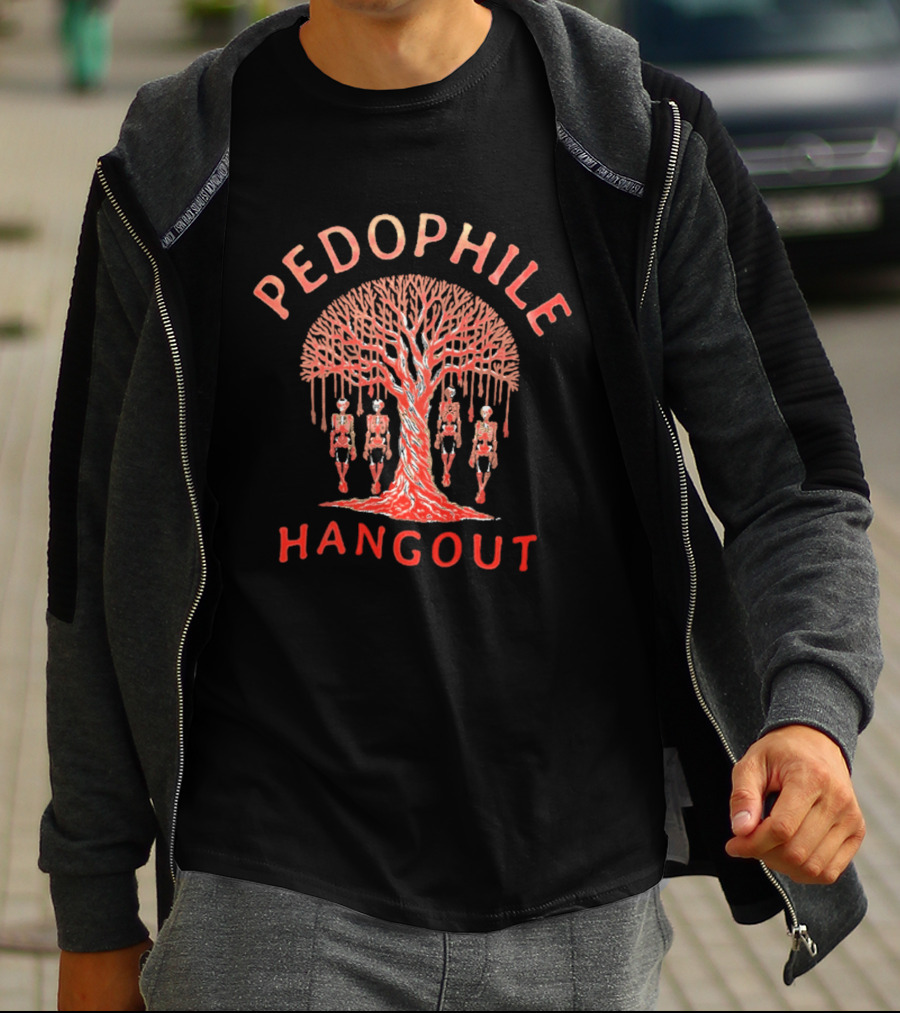 Pedophile Hangout Skeleton Tree Dark Humor T-Shirt