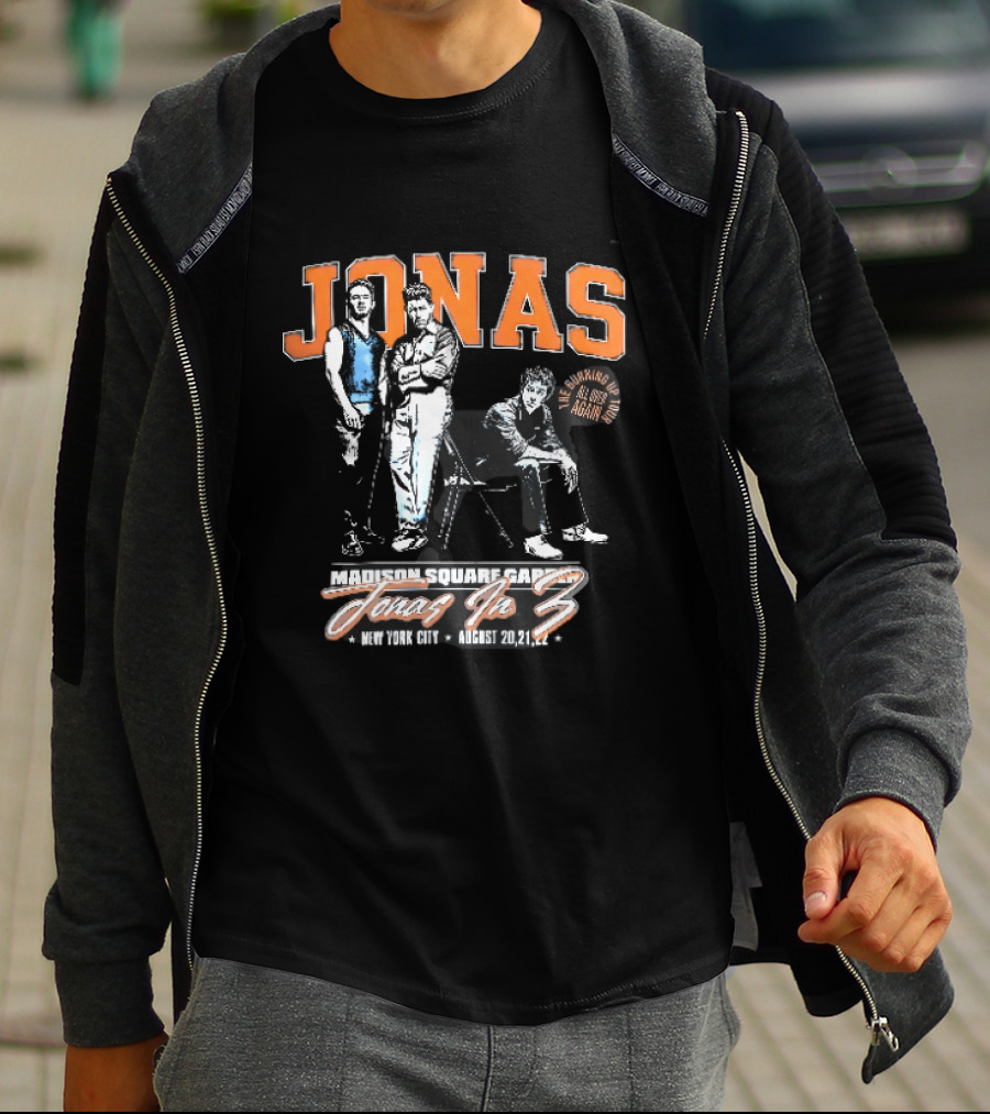 Jonas The Burning Up All Over Again Tour Madison Square Garden Jonas In 3 New York City August 20 21 T-Shirt