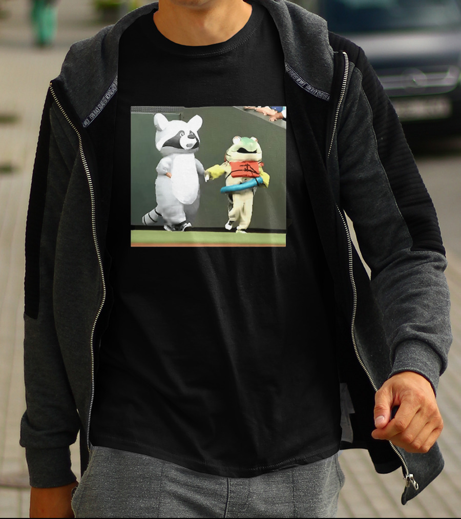 Seattle Mariners Mascots Jimothy Vs Humpy Salmon Running Event T-Shirt