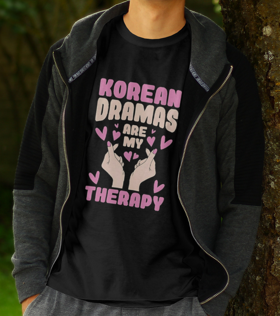 Korean Dramas Are My Therapy Heart Hand Gesture T-Shirt