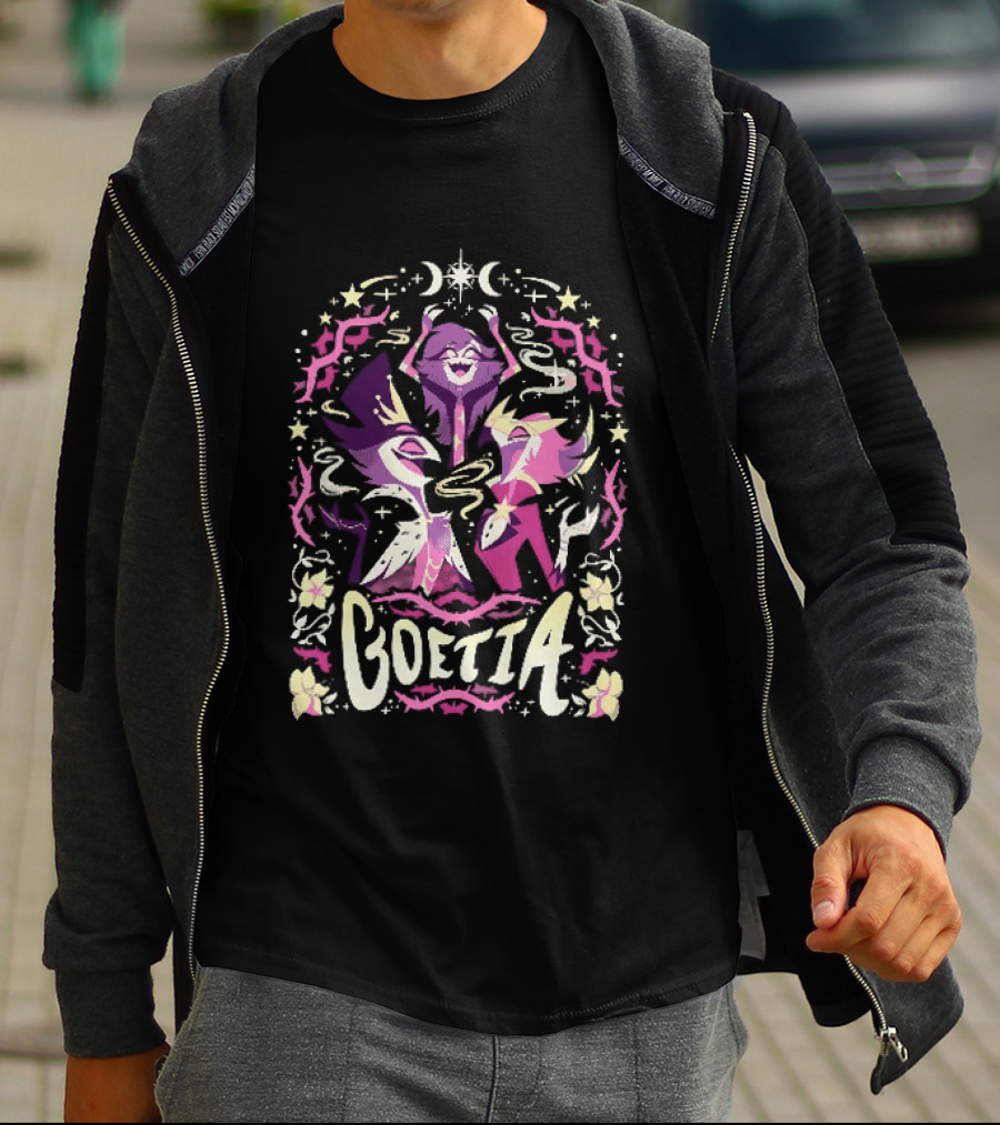 Spindlehorse Goetia Characters Celestial Motif And Crescent Moons T-Shirt
