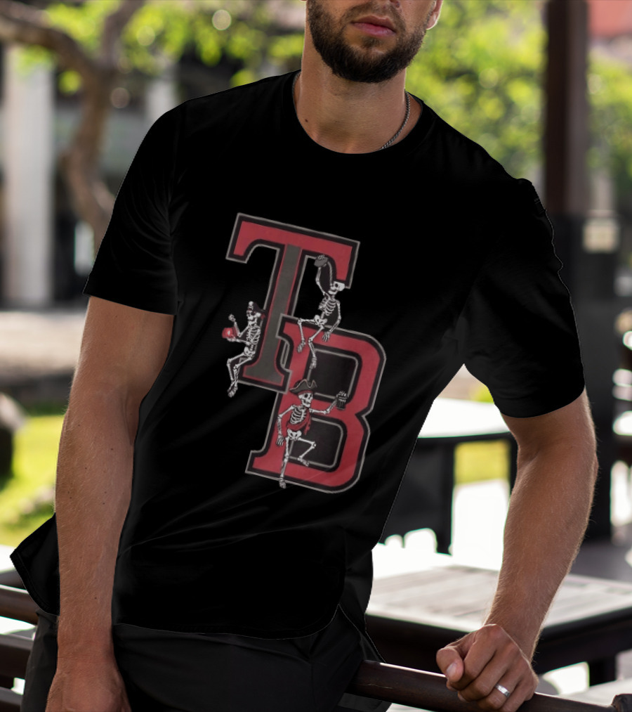 Tampa Bay Buccaneers TB Pirate Skeletons Football T-Shirt