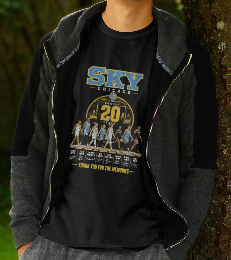 Chicago Sky Windy City 20 Years 2006 2026 Thank You For The Memories Players T-Shirt