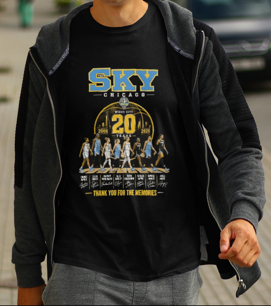 Chicago Sky Windy City 20 Years 2006 2026 Thank You For The Memories Players T-Shirt