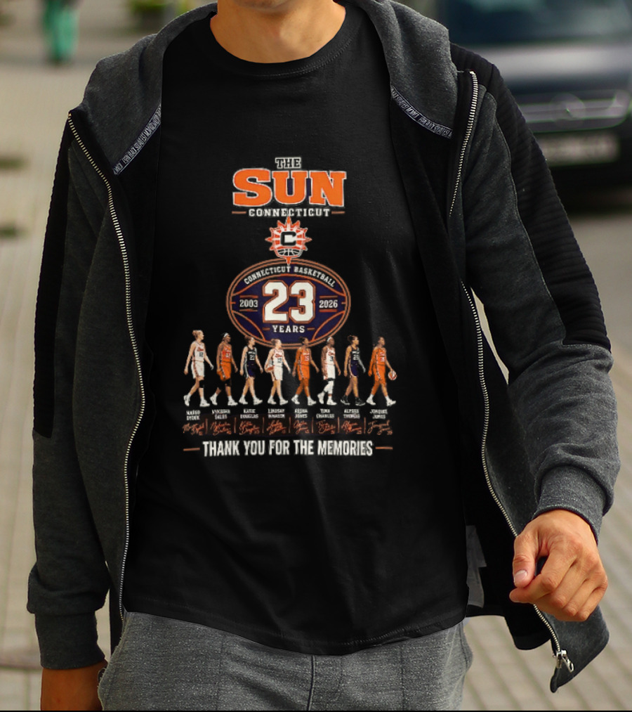 Connecticut Sun 23 Years 2003 2026 Thank You For The Memories T-Shirt