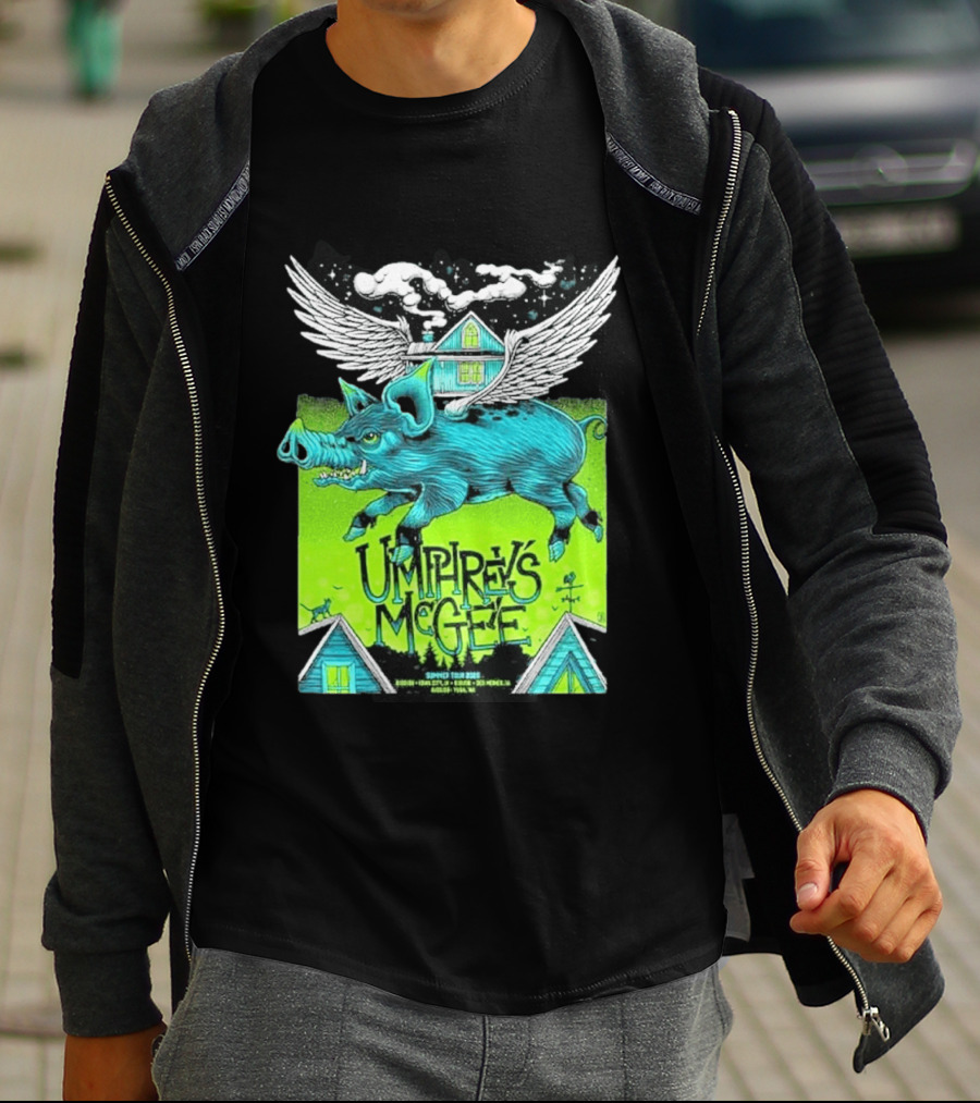 Umphrey's McGee Winged Pig Summer Tour 2026 Iowa City Des Moines Yuba T-Shirt