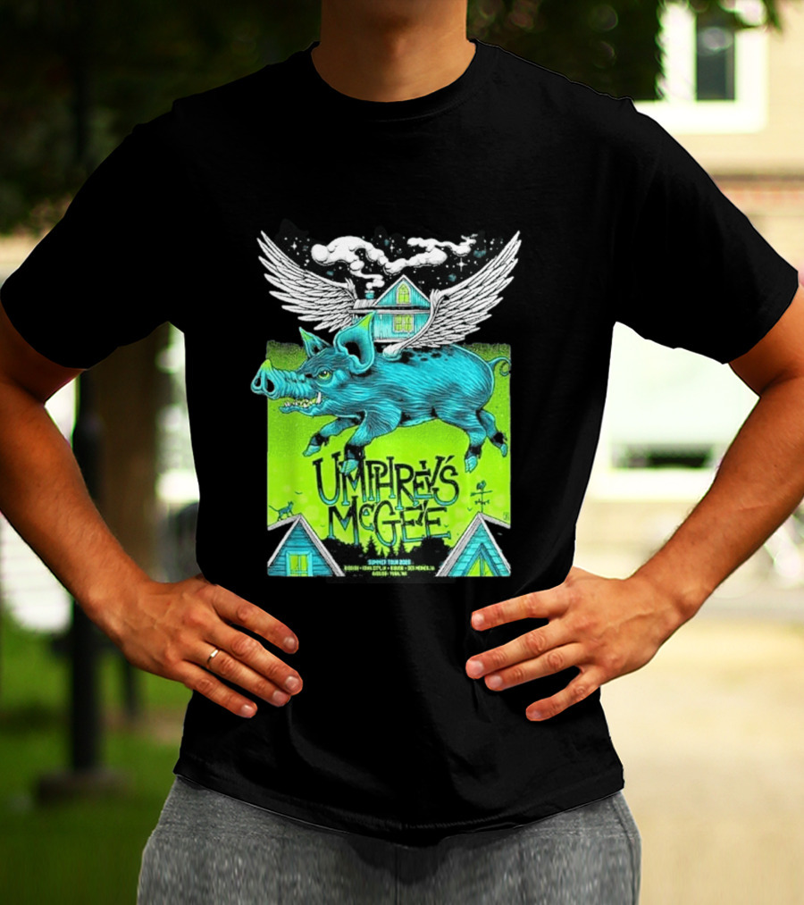 Umphrey's McGee Winged Pig Summer Tour 2026 Iowa City Des Moines Yuba T-Shirt
