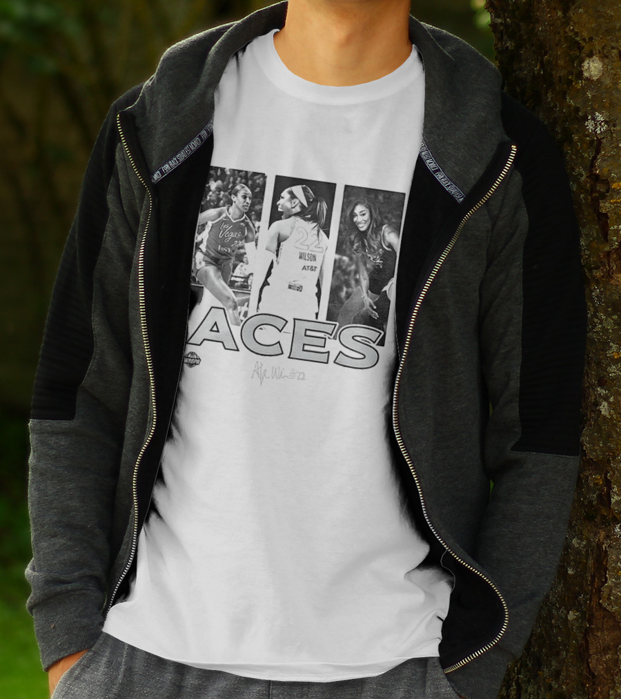 Las Vegas Aces A'ja Wilson 22 WNBA Team Player Hustle T-Shirt