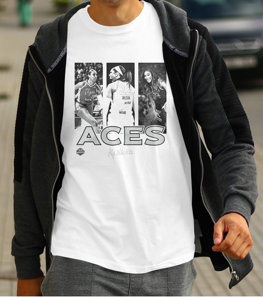 Las Vegas Aces A'ja Wilson 22 WNBA Team Player Hustle T-Shirt