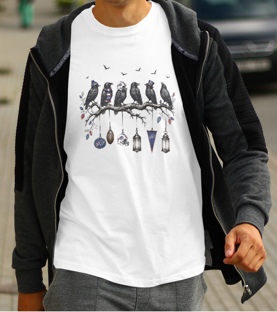 Buffalo Bills And Ravens Perched With Football T-Shirt