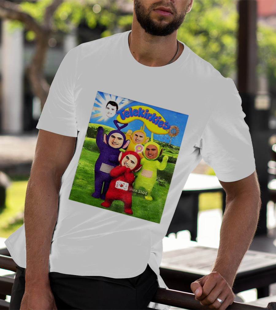 Charlie Kirk Telekirkies Meme Teletubbies Parody Face Swap T-Shirt