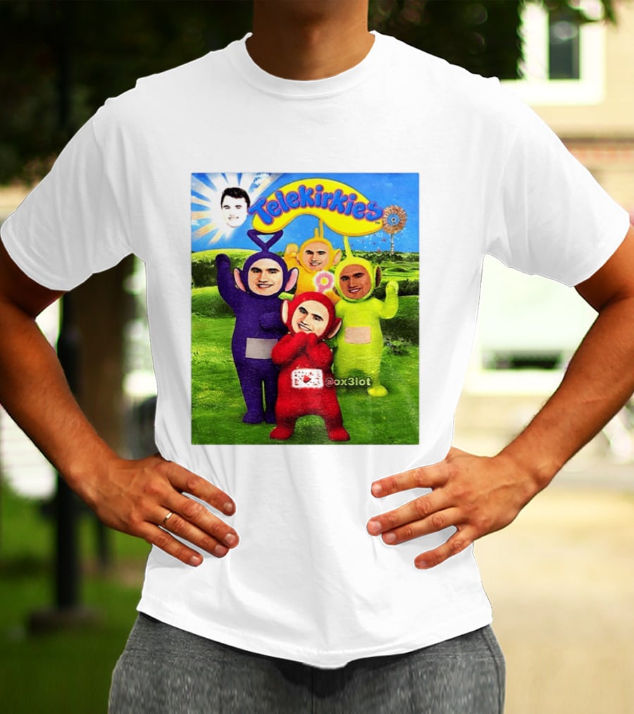 Charlie Kirk Telekirkies Meme Teletubbies Parody Face Swap T-Shirt
