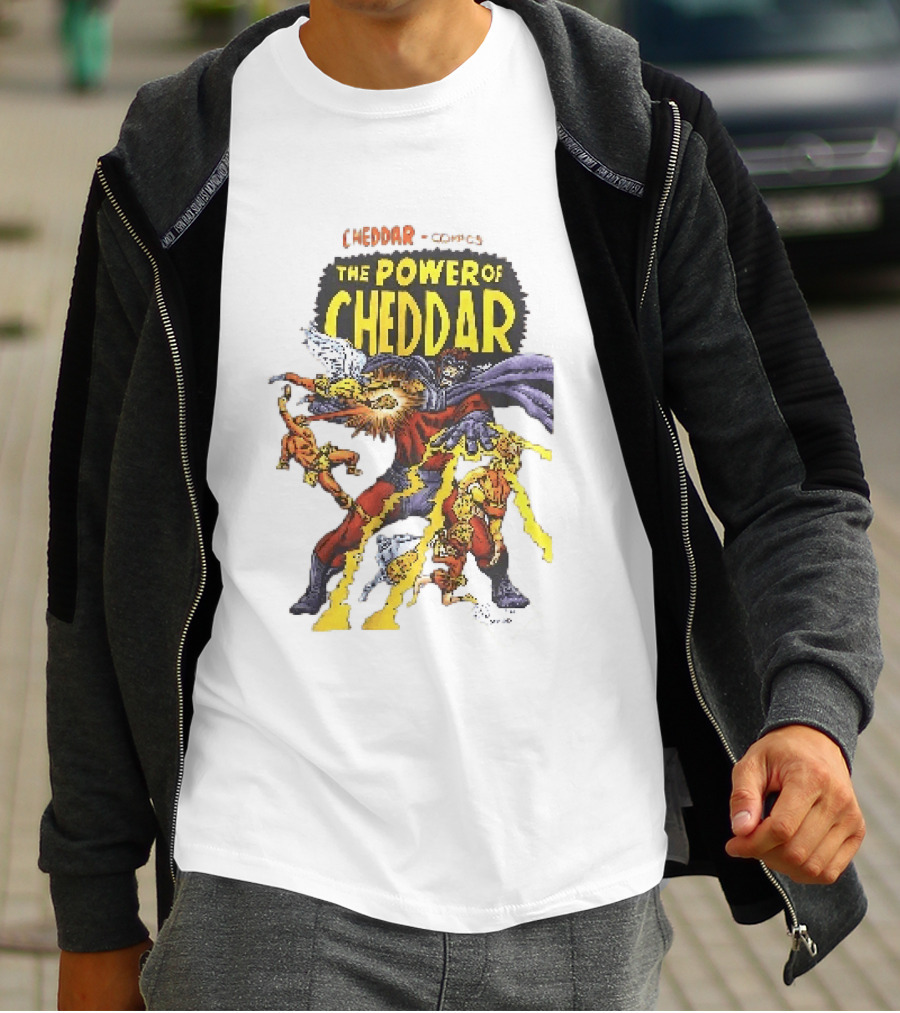 Cheddar Comics The Power Of Cheddar X Men Parody Superhero T-Shirt