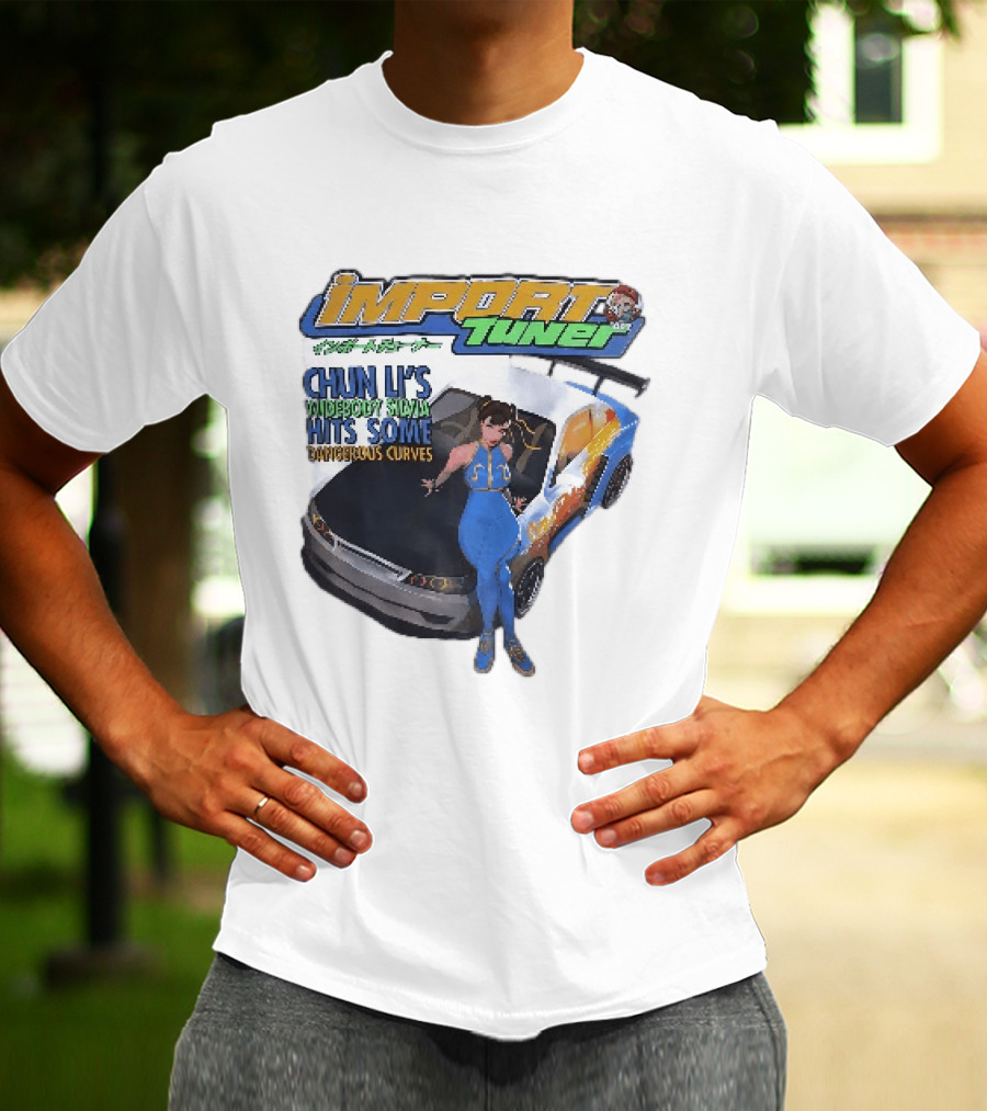 Import Tuner Chun Li's Widebody Silvia Hits Some Dangerous Curves Auto Racing Anime T-Shirt