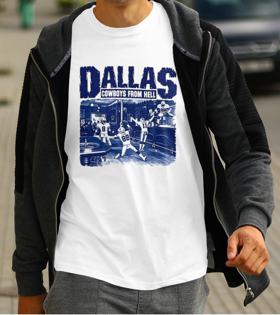 Dallas Cowboys From Hell Football Bar Scene T-Shirt
