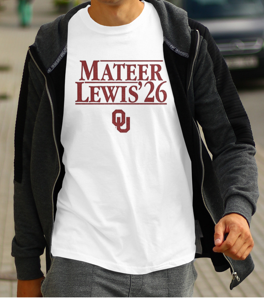 Mateer Lewis '26 OU Oklahoma Football T-Shirt