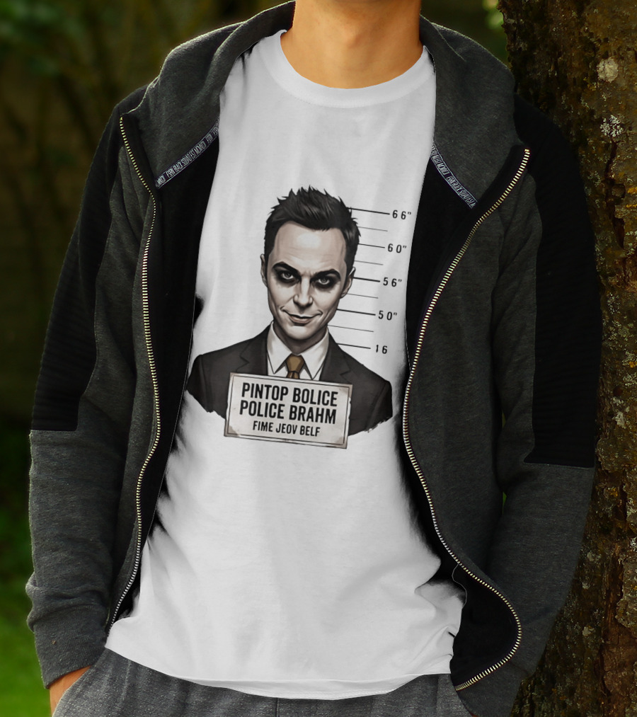 Sheldon Cooper Shot Parody Pintop Police Joker T-Shirt