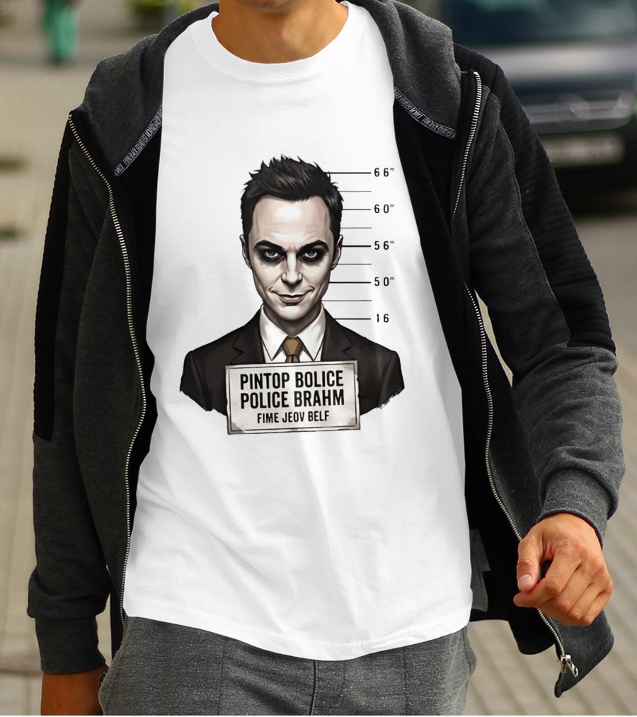 Sheldon Cooper Shot Parody Pintop Police Joker T-Shirt