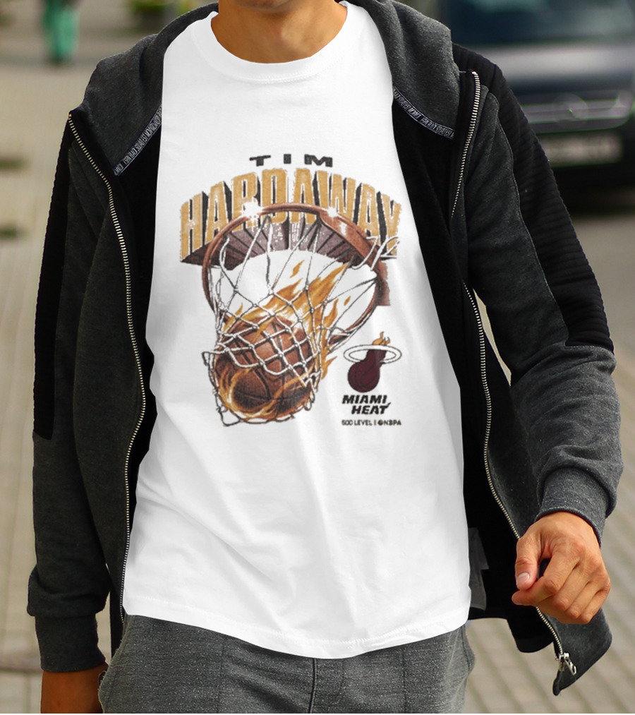 Tim Hardaway Miami Heat Basketball Flames Collier County T-Shirt