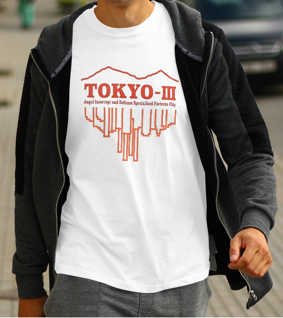 Tokyo Iii Angel Intercept Defense Specialized Fortress City Inverted Skyline T-Shirt
