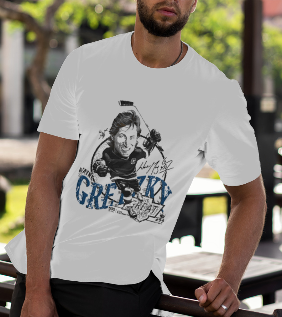 Wayne Gretzky Los Angeles Kings Bruce Stark Collection Wave 99 Hockey 1992 Edition T-Shirt