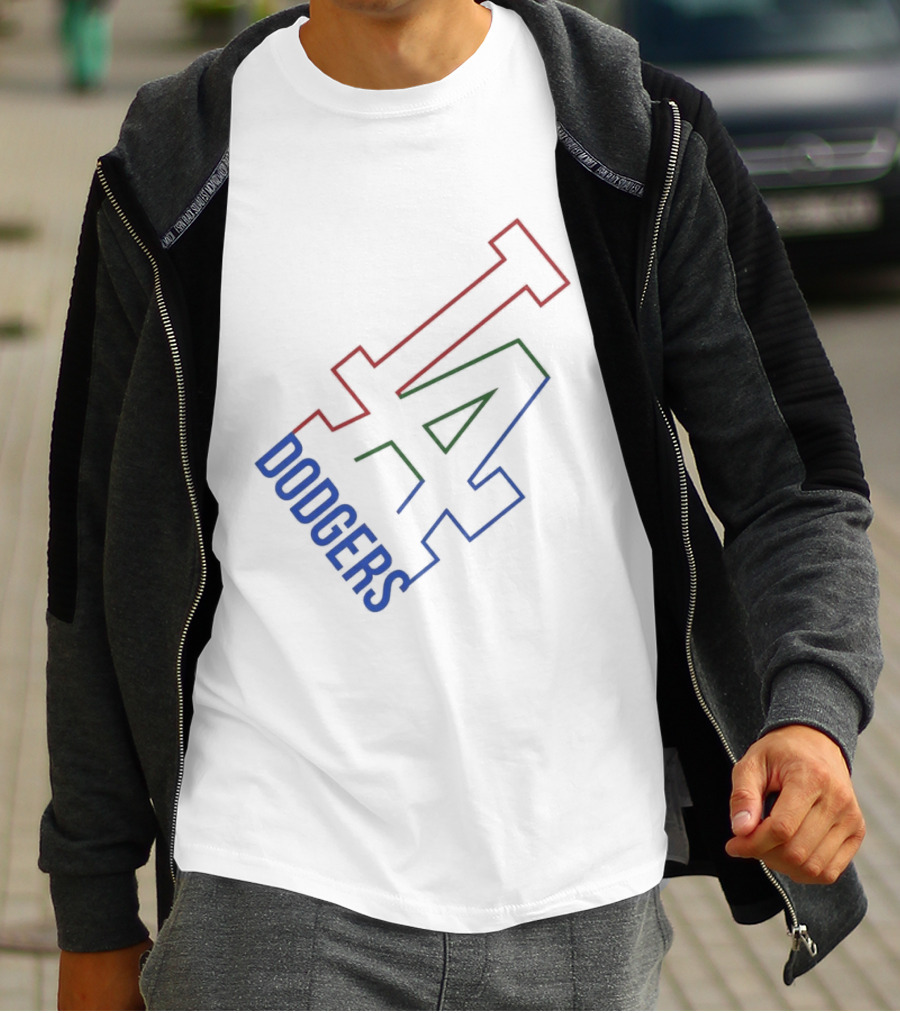 Los Angeles Dodgers White Collar LA T-Shirt