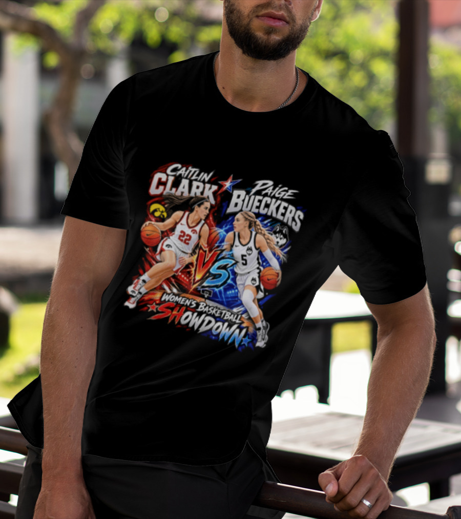Caitlin Clark Paige Bueckers Basketball Showdown VS Rivalry T-Shirt