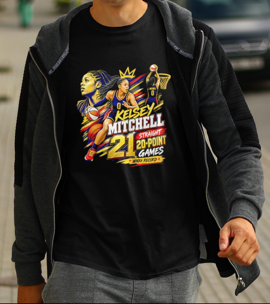 Kelsey Mitchell Straight 21 Straight 20 Point Games Basketball Monarch T-Shirt