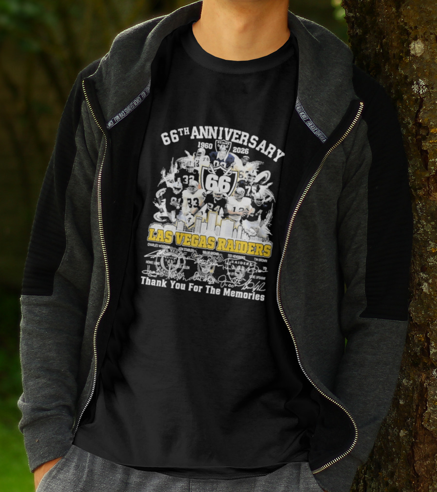 Las Vegas Raiders 66th Anniversary 1960 2026 Thank You For The Memories Celebration T-Shirt