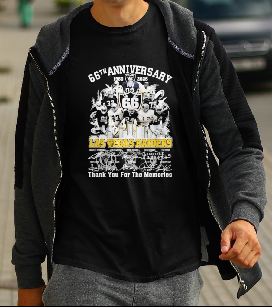 Las Vegas Raiders 66th Anniversary 1960 2026 Thank You For The Memories Celebration T-Shirt