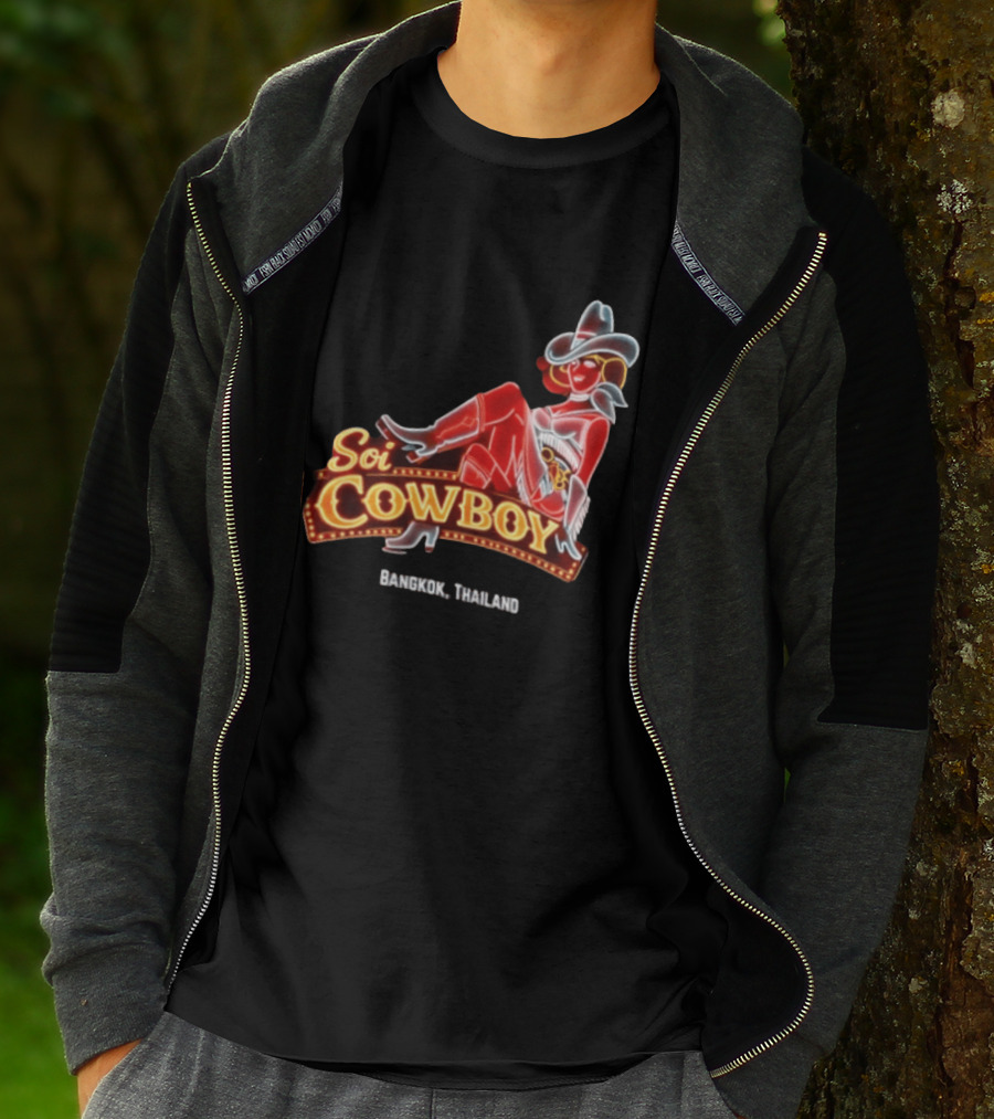 Soi Cowboy Bangkok Thailand Cowgirl Neon Sign T-Shirt