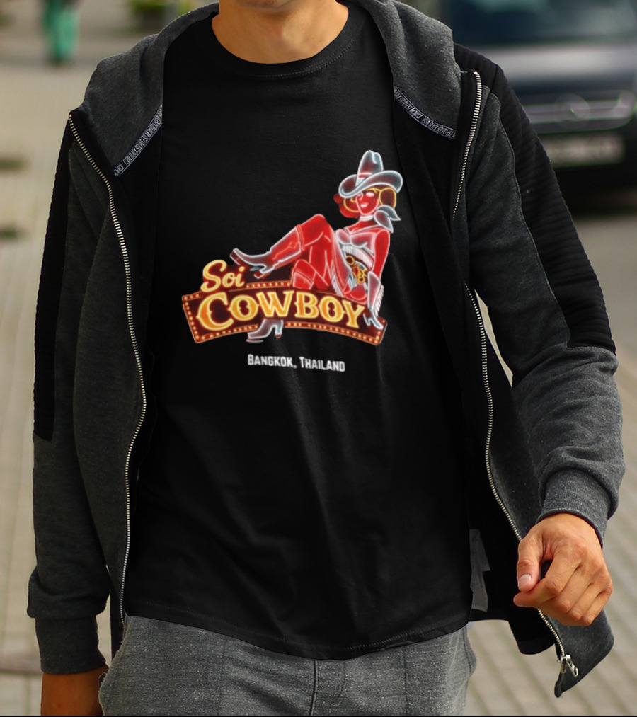 Soi Cowboy Bangkok Thailand Cowgirl Neon Sign T-Shirt