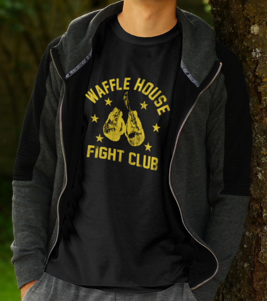 Waffle House Fight Club Boxing Gloves Stars T-Shirt