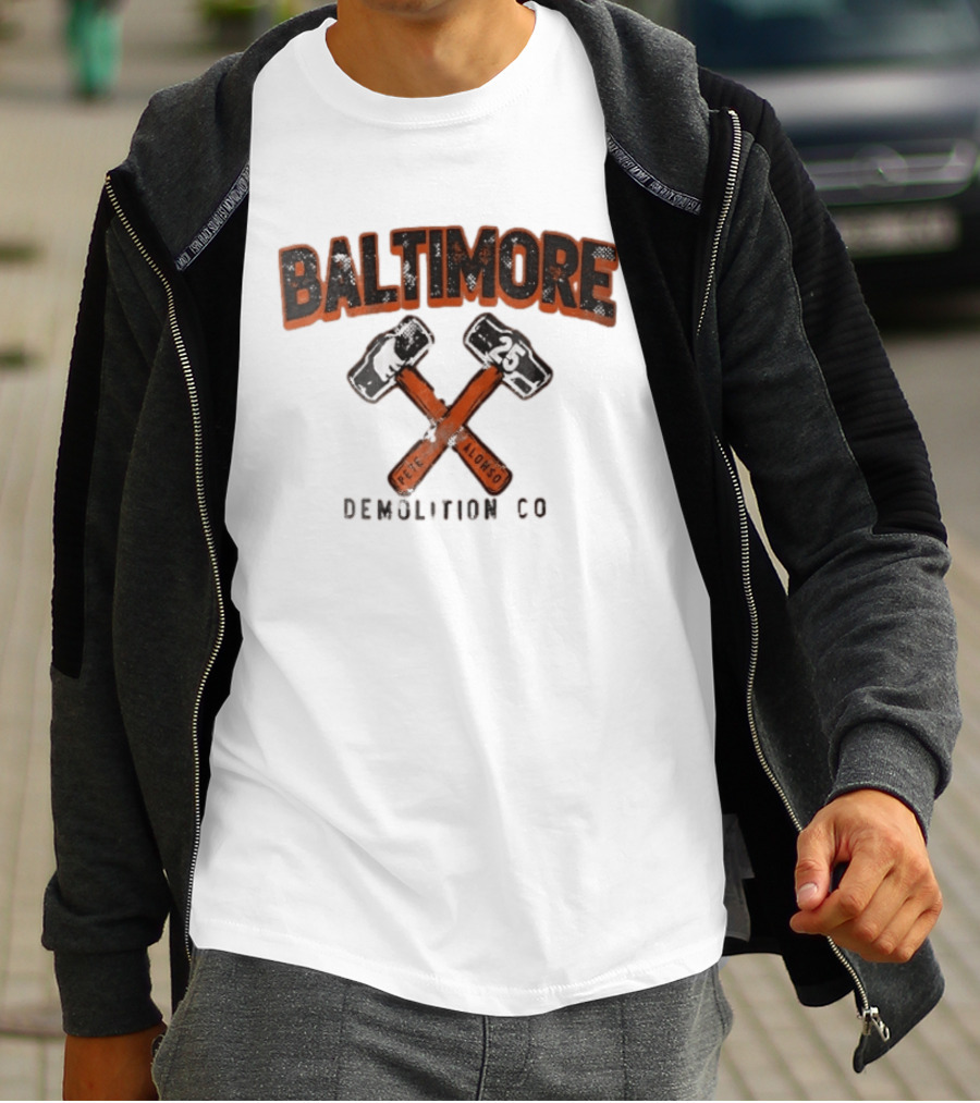 Baltimore Demolition Co Pete Alonso 25 Crossed Hammers Bear T-Shirt