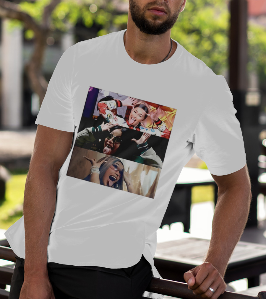 Cardi B Fun Iconic Expressions Collage T-Shirt