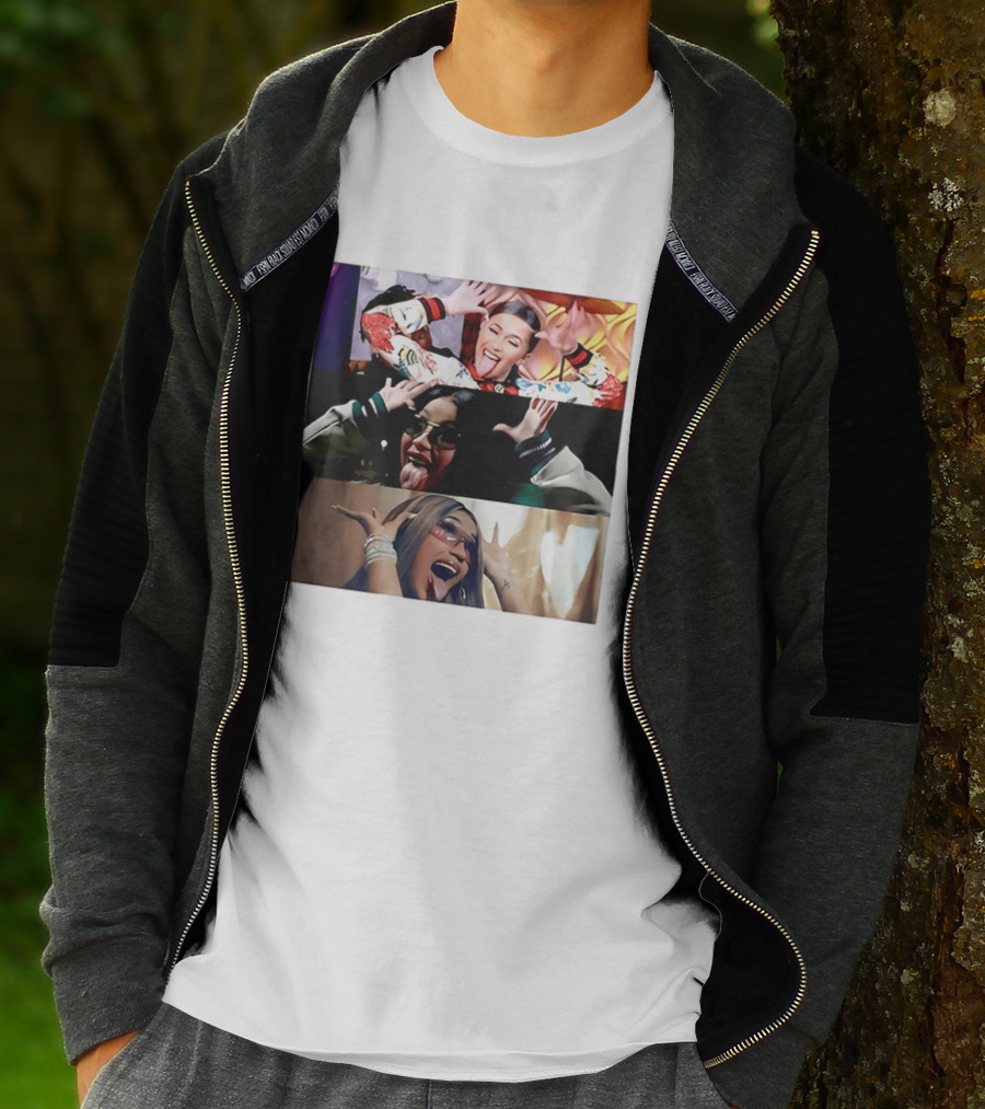 Cardi B Fun Iconic Expressions Collage T-Shirt