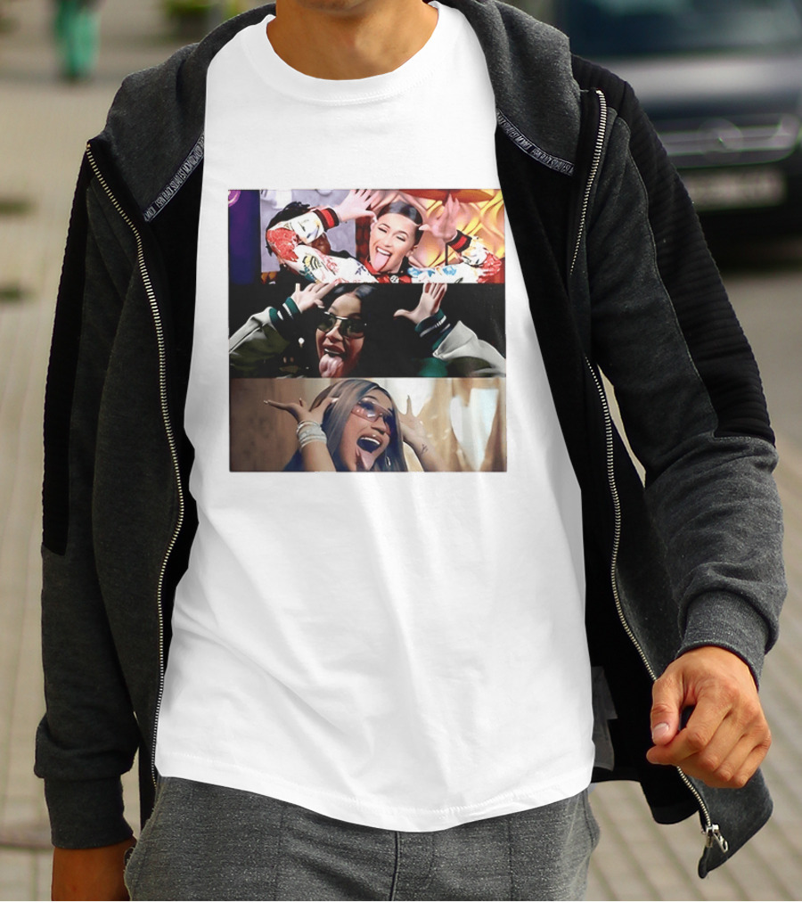 Cardi B Fun Iconic Expressions Collage T-Shirt