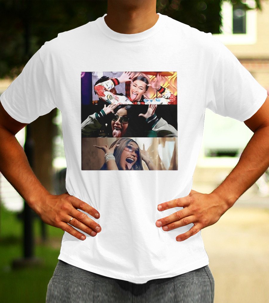 Cardi B Fun Iconic Expressions Collage T-Shirt